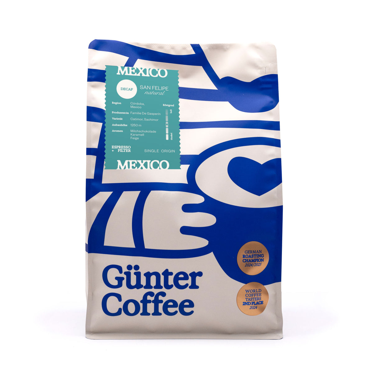Kaffeeverpackung Mexico San Felipe Decaf Natural 1kg